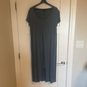 Gray Short Sleeve Maxi Dress